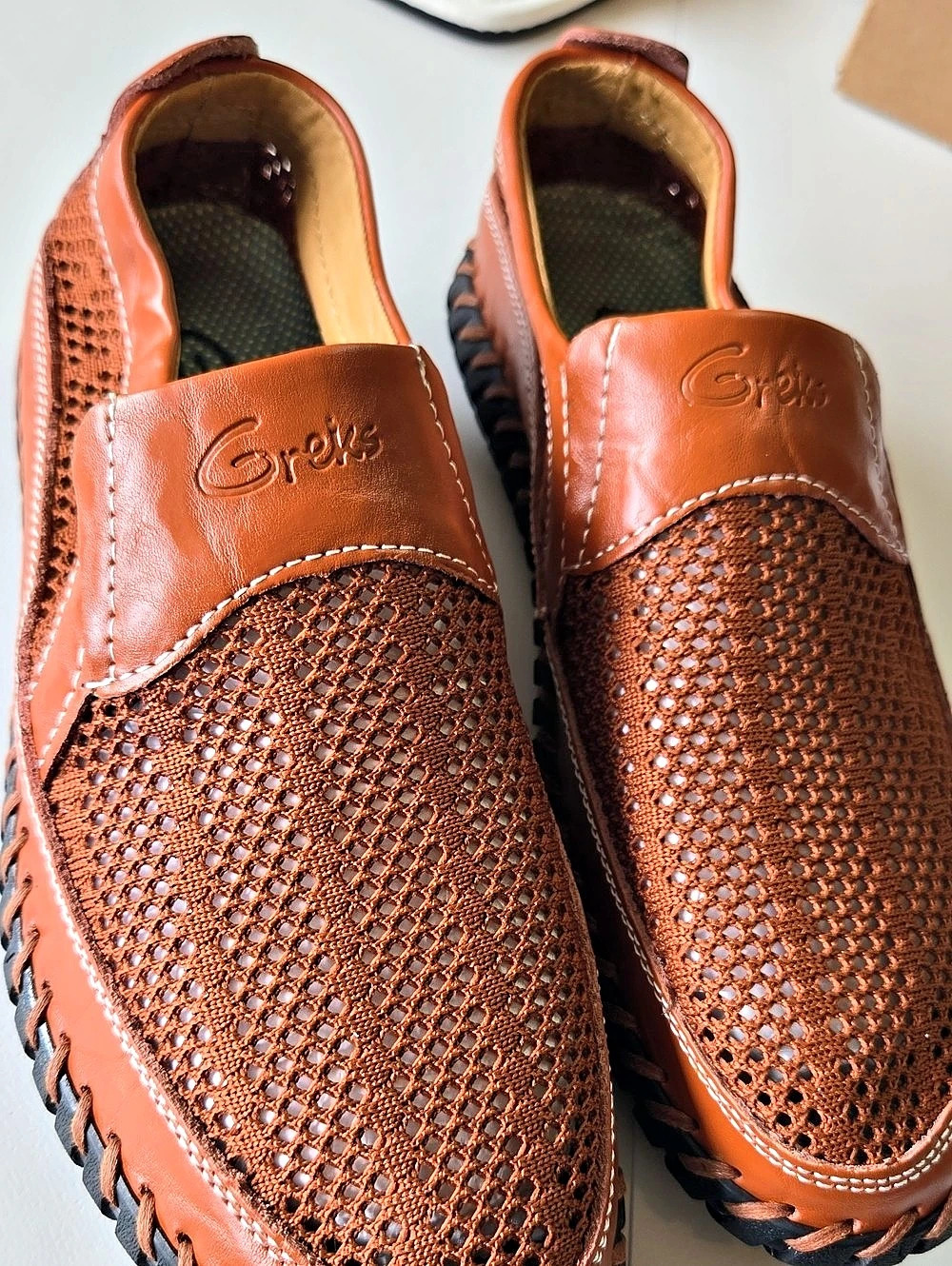 Greks Brown Slip-On Shoes